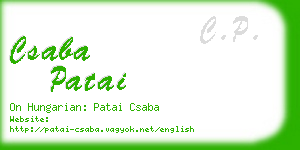 csaba patai business card